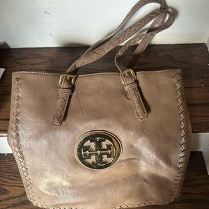 Tory Burch leather book bag purse tote
